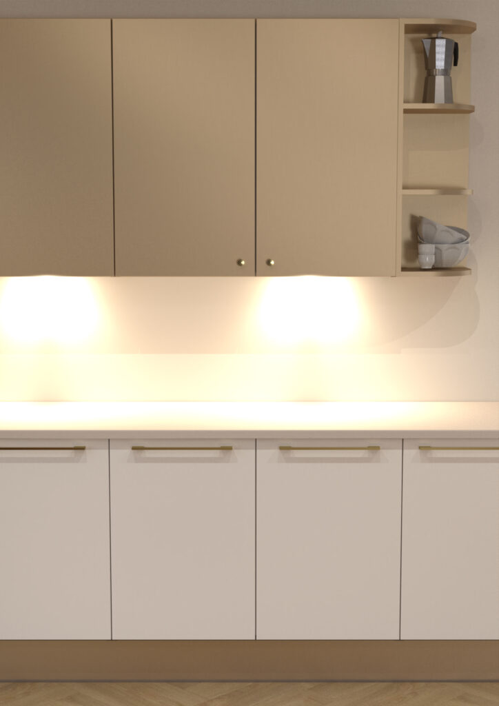 Kitchen Fine Decor - White and Gold Close Up