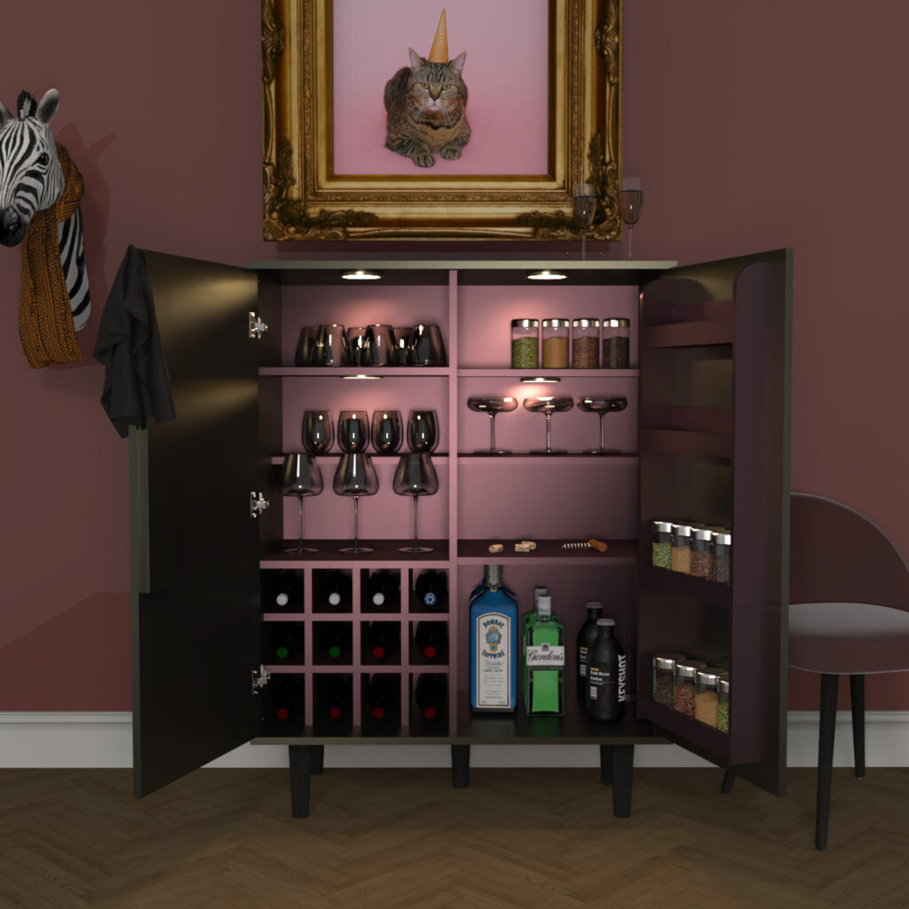 Space Black and Old Venice Bar Unit